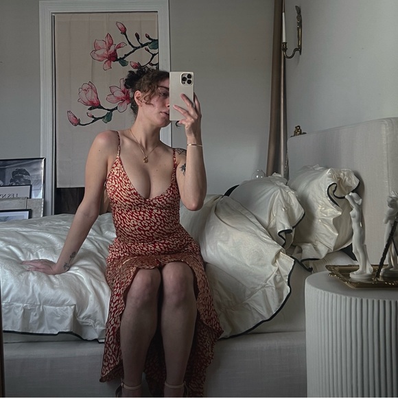 Red leopard print frill dress🐆 - Picture 4 of 6